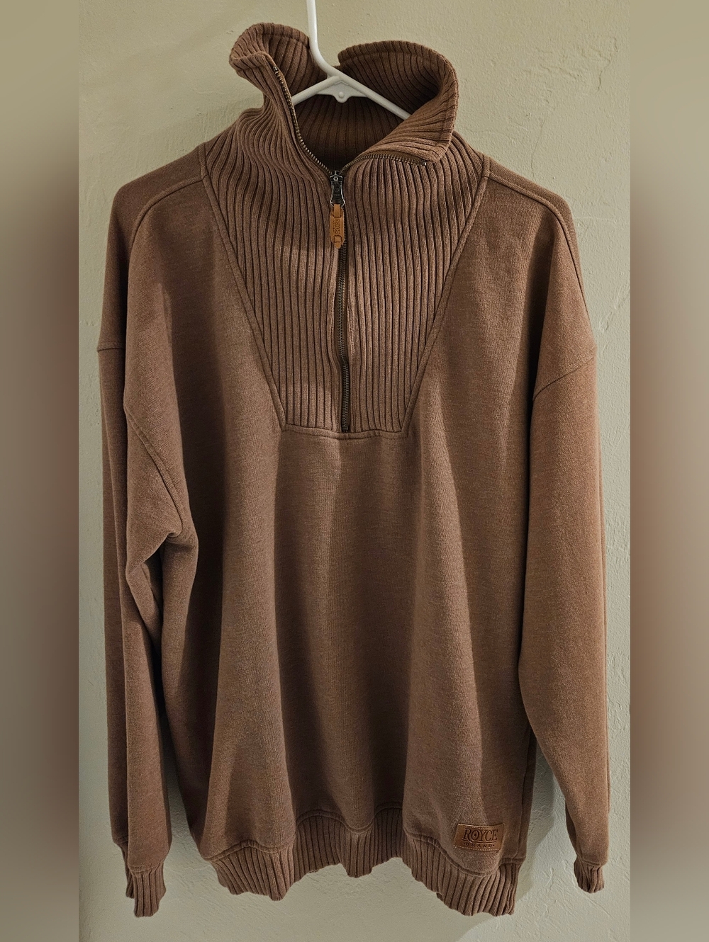 Royce Brand Women's Quarter Zip Brown Sweatshirt Brown XL